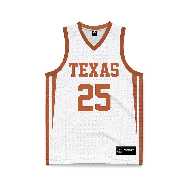 Texas - NCAA Women's Basketball : Sarah Graves - Basketball Jersey White Pure White Jersey Tee