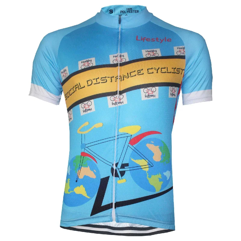 Social Distance Cyclist Cycling Jersey Round Neck Jersey Tee