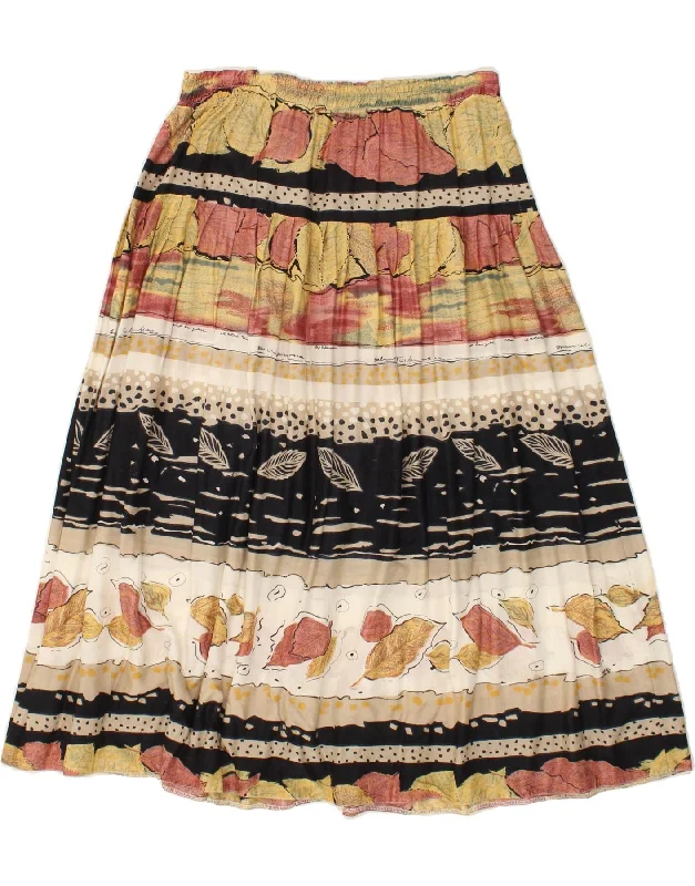 VINTAGE Womens A-Line Skirt W32 Large Multicoloured Floral midi skirt versatile