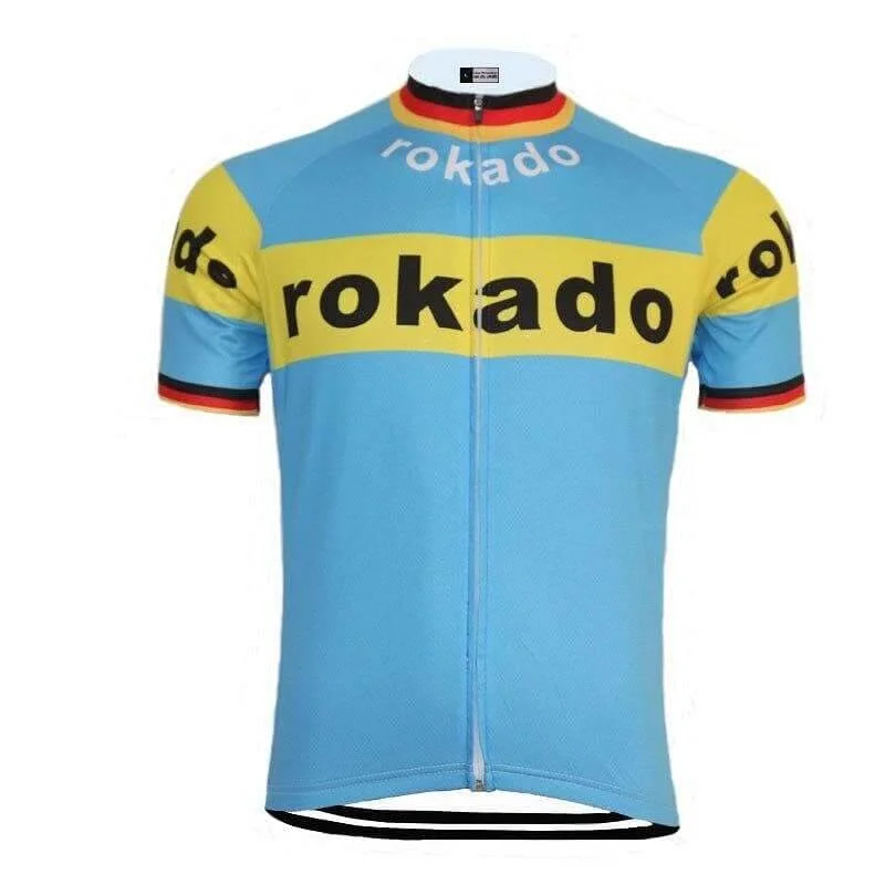 Retro Rokado Cycling Jersey Solid Color Jersey Shirt