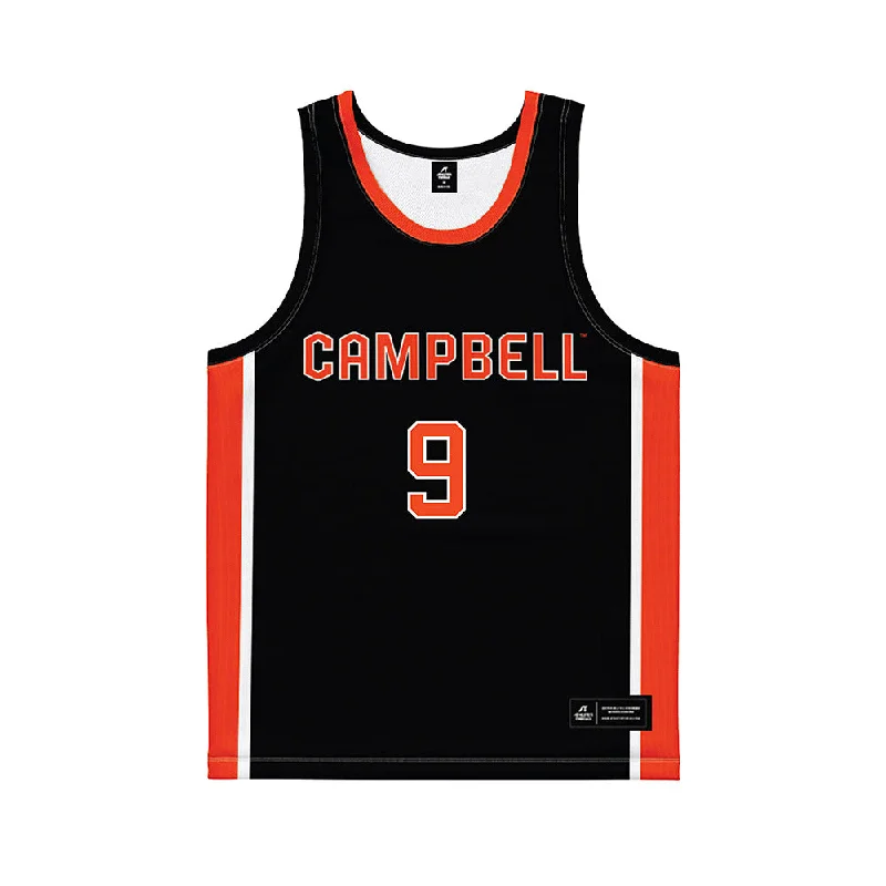 Campbell - NCAA Women's Basketball : Emerson Thompson - Black Basketball Jersey Stylish Jersey Top