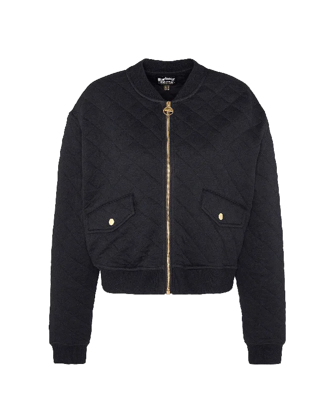 Alicia Quilted Bomber Jacket - Black