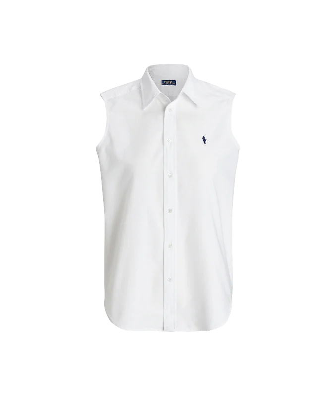 Oxford Sleeveless Shirt - White