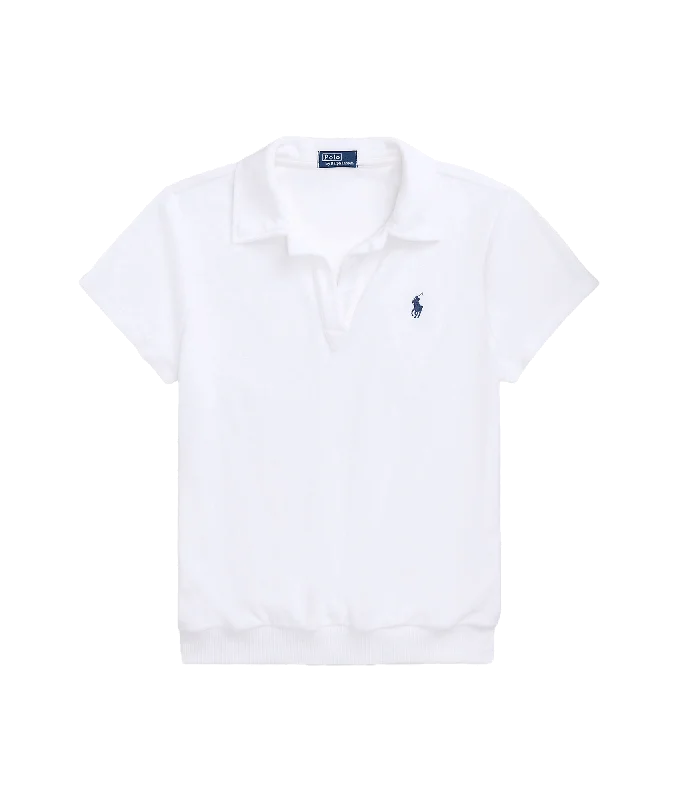 Shrunken Fit Terry Polo Shirt - White