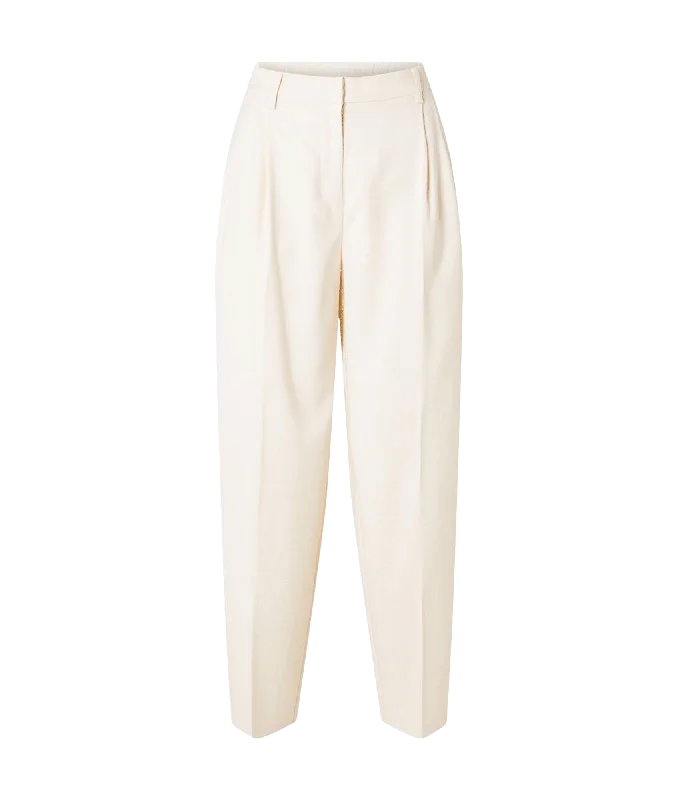 Barrel Fit Trousers - Cream