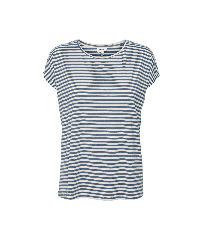 Ava Ss Top Stripe - Blue