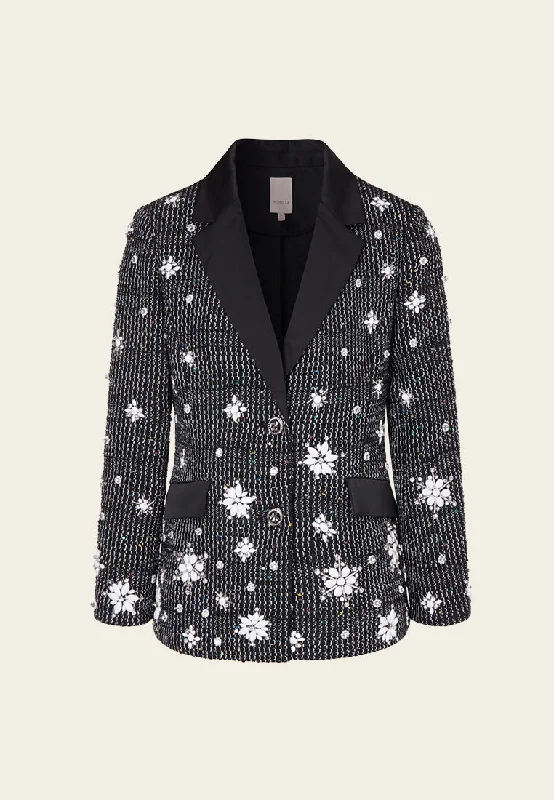 Black Crystal Embellished Blazer