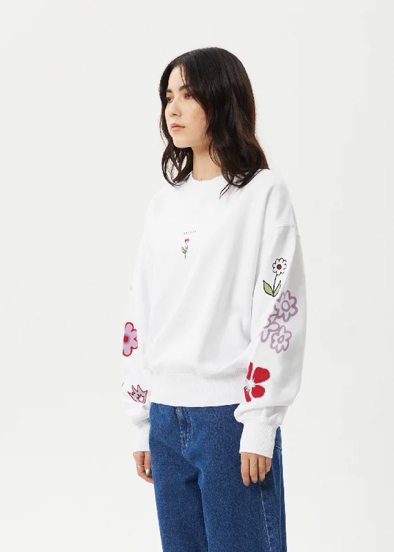 AFENDS Womens Flourish - Crew Neck - White