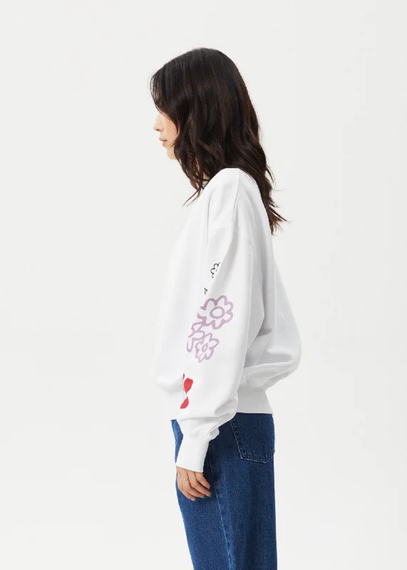 AFENDS Womens Flourish - Crew Neck - White