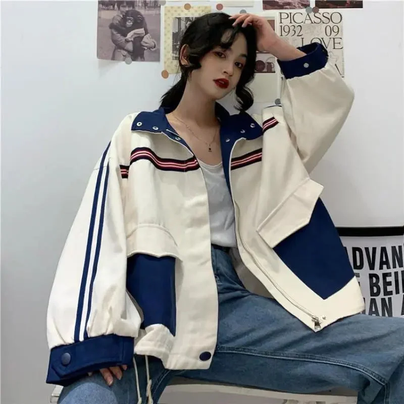 American Vintage Jacket Korean Clothes Women Oversize Safari Style Jackets Couple Casual All-match Outwear Fashion Coat