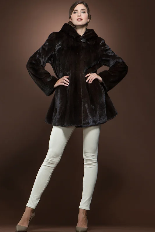 Natural Mink Shaped Fur Jacket