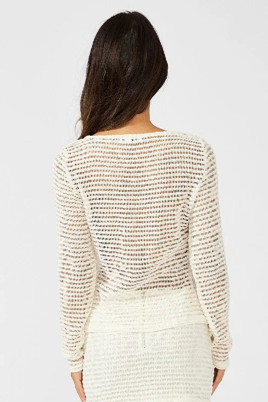 Beige Bolero Top Long Sleeve Front Tie