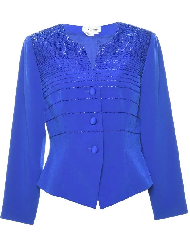 Blue 1980s Sparkly Jacket - M