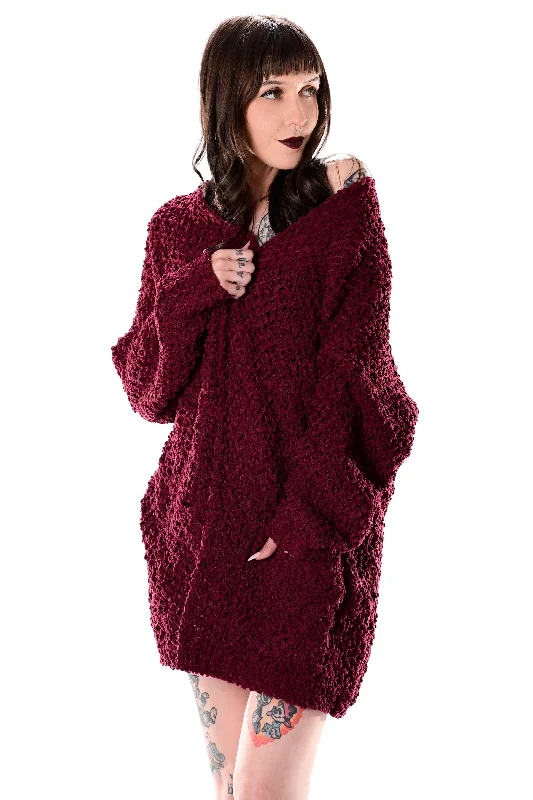 Gigi Oversized Sweater - Burgundy