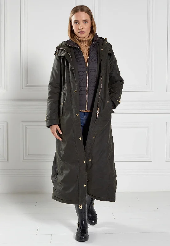 Wax Longline Field Coat - Dark Olive