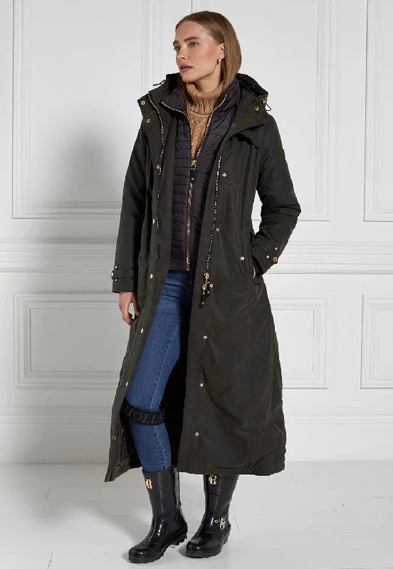 Wax Longline Field Coat - Dark Olive