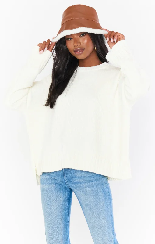 Jesse Sweater ~ Cream Chenille Knit