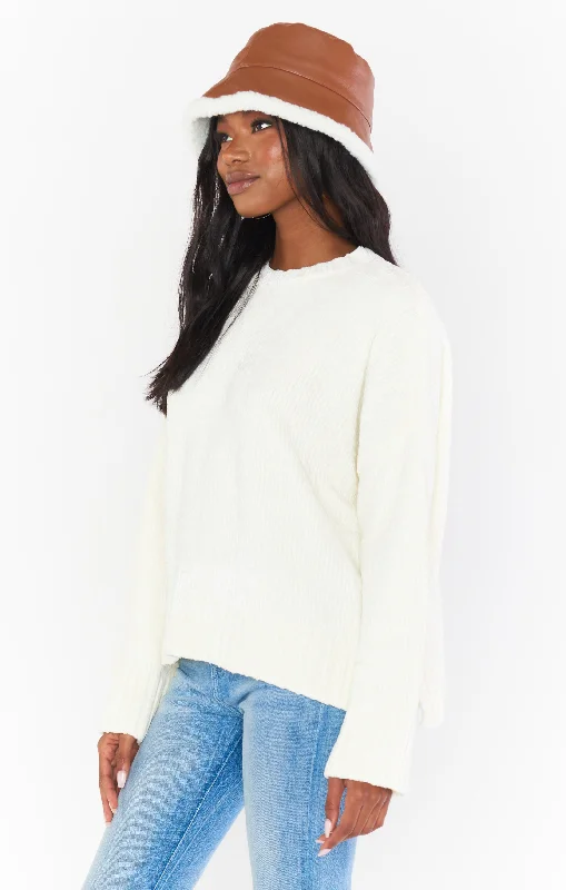 Jesse Sweater ~ Cream Chenille Knit