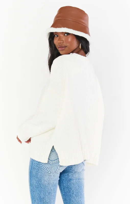 Jesse Sweater ~ Cream Chenille Knit