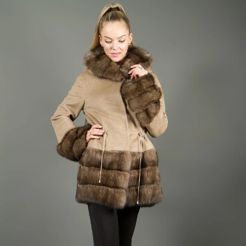 Loro Piana Cashmere and Russian sable fur coat exclusive