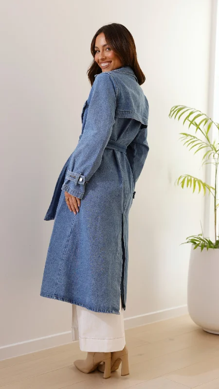 Lui Denim Trench Coat - Denim