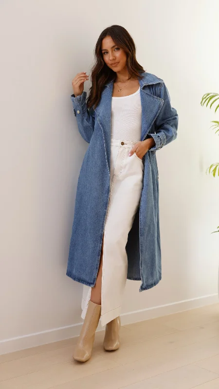 Lui Denim Trench Coat - Denim