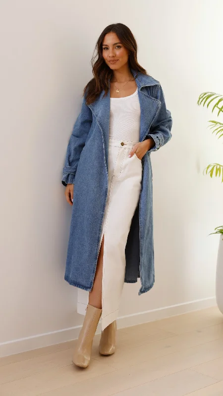 Lui Denim Trench Coat - Denim