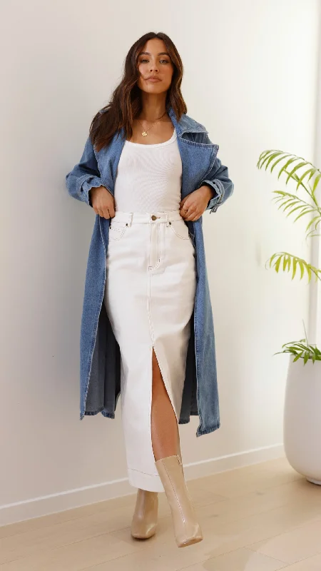 Lui Denim Trench Coat - Denim