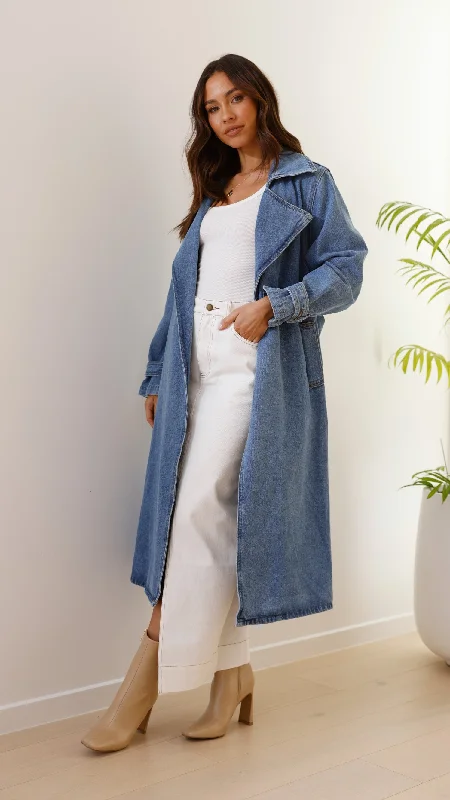 Lui Denim Trench Coat - Denim