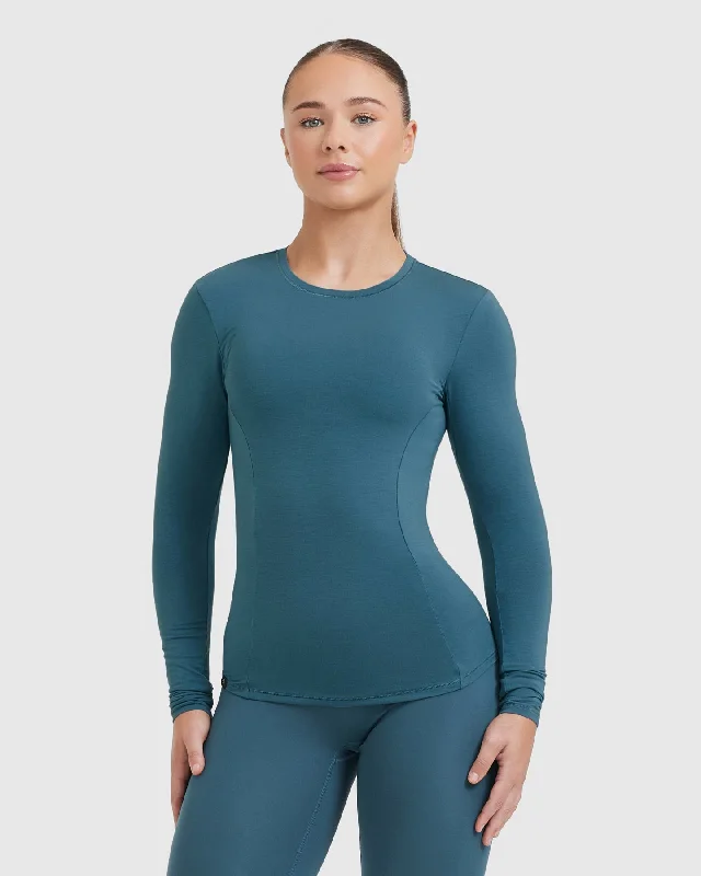 Mellow Soft Long Sleeve Top | Lake Blue