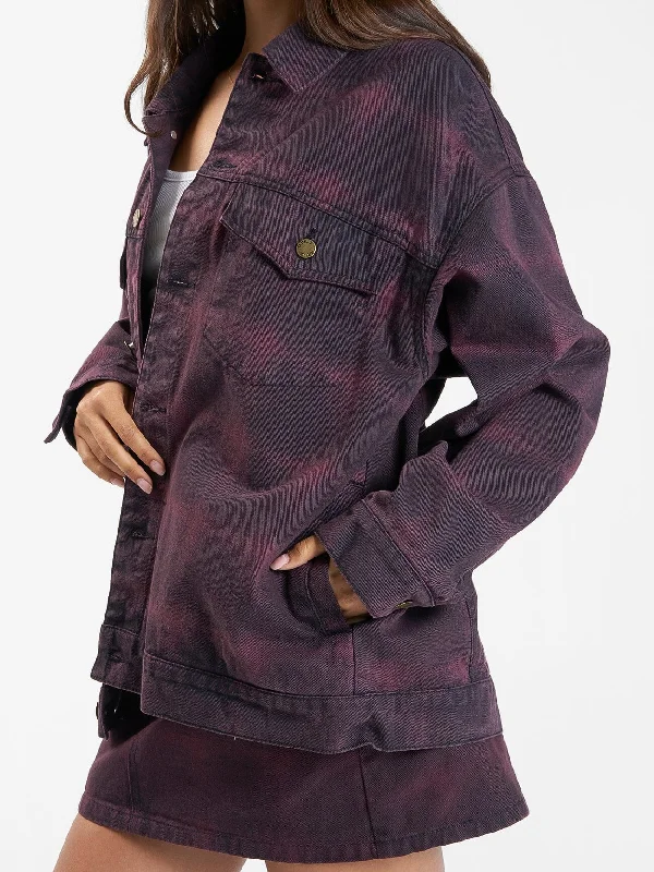 Morgan Barrio Check Jacket - Deep Plum