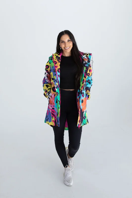 Neon safari mesh-lined parka