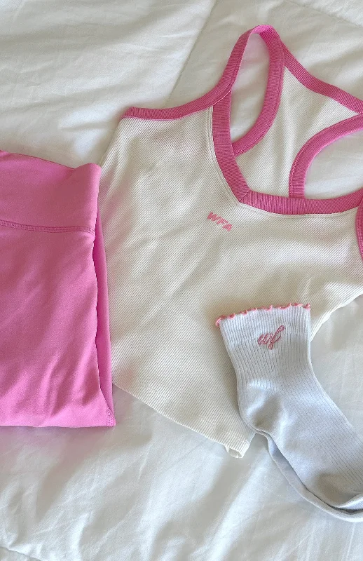 Performance Sports Tank White/Baby Pink