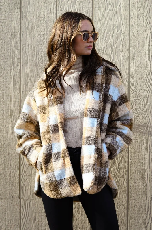 Plaid Sherpa Jacket