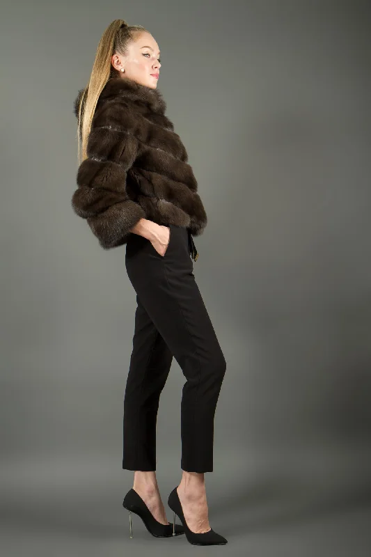 Women's Sable fur jacket with hood