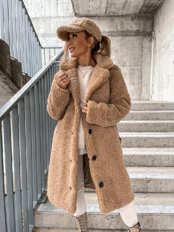 Solid Winter Long Fur Coats For Women