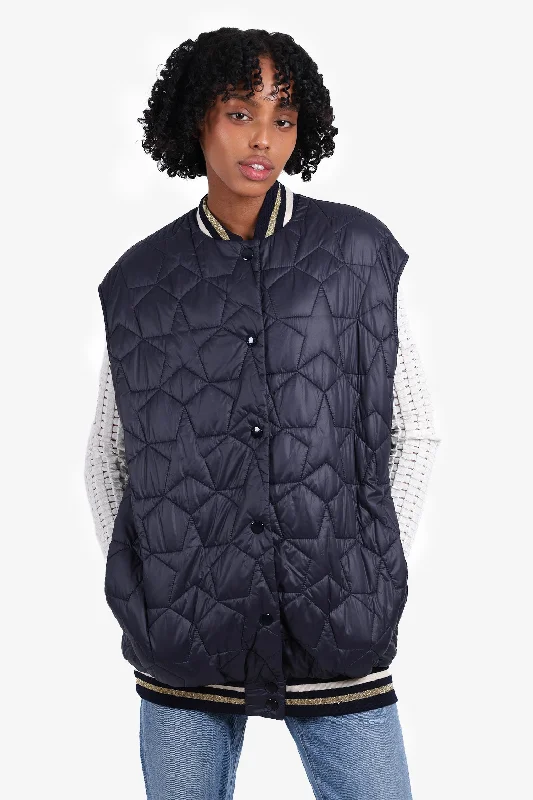 Stella McCartney Black Quilted Puffer Vest Size 34