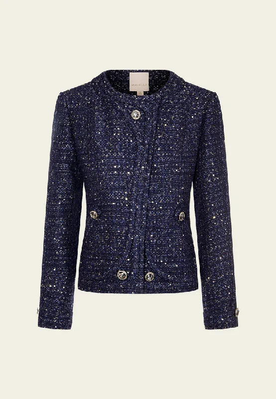 Structured Sequin-detail Lurex Jacket