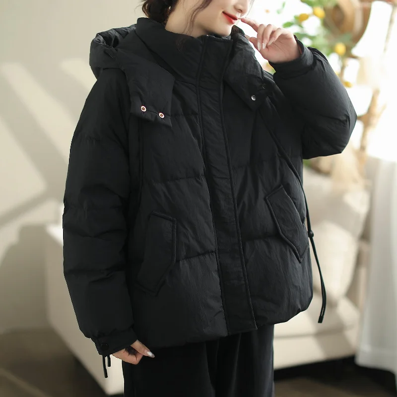 Women Winter Loose Casual Hooded Down Coat