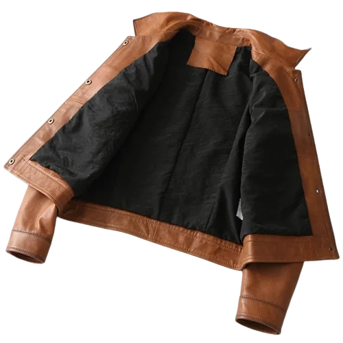 Womens Reese Front Pocket Brown Genuine Lambskin Leather Jacket