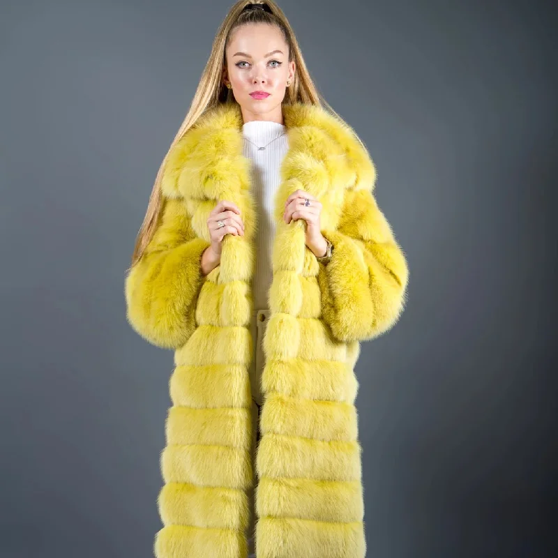 Luxury Sable Fur Coat Yellow