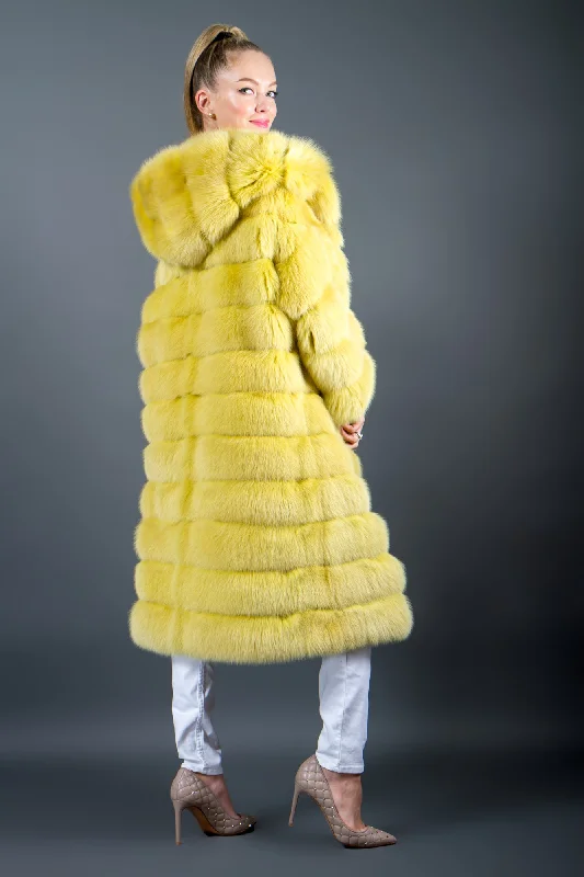 Luxury Sable Fur Coat Yellow