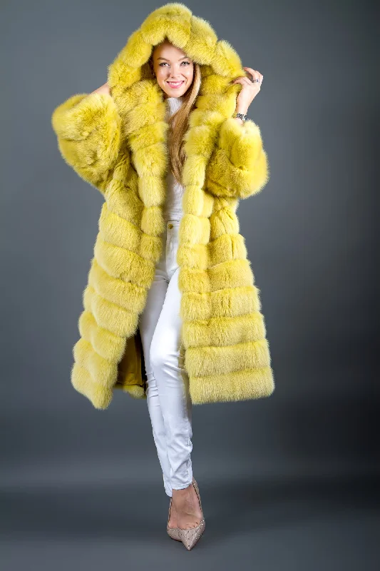 Luxury Sable Fur Coat Yellow