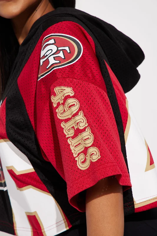 49ers Cropped Mesh Top - Red