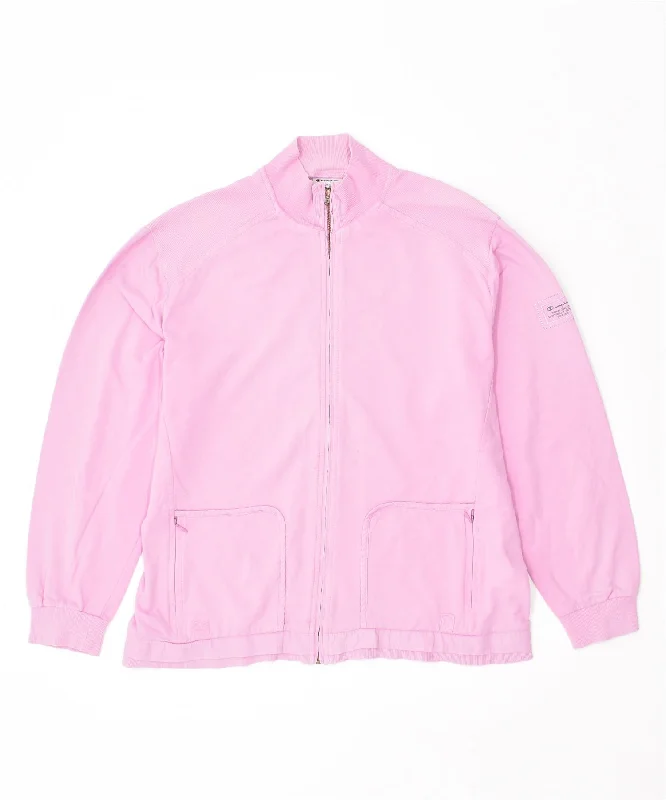 CHAMPION Womens Easy Fit Tracksuit Top Jacket UK 18 XL Pink Cotton