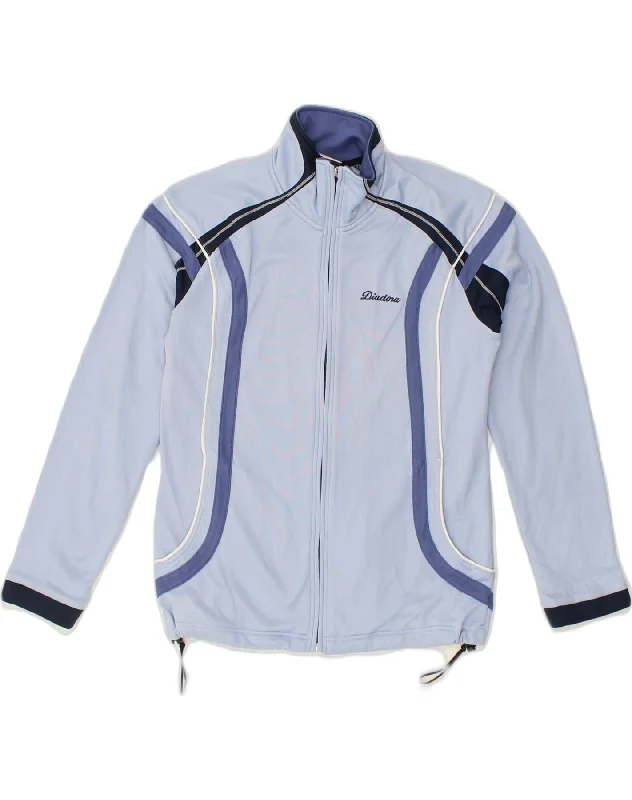 DIADORA Womens Tracksuit Top Jacket UK 10 Small  Blue Polyester