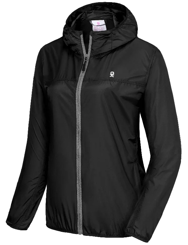 Women's Lightweight Packable Windproof Sun Protection Running Jacket